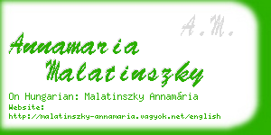 annamaria malatinszky business card