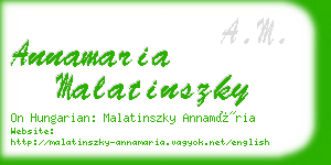 annamaria malatinszky business card